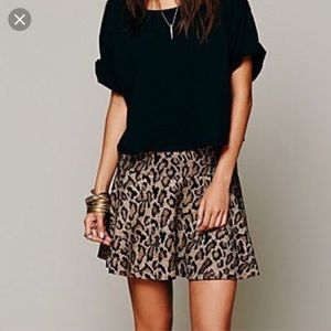Free People Leopard Mini Skirt